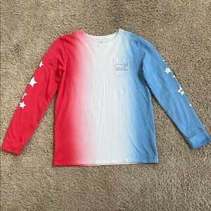 Vineyard Vines girls long sleeve red, white, & blue t-shirt, XL